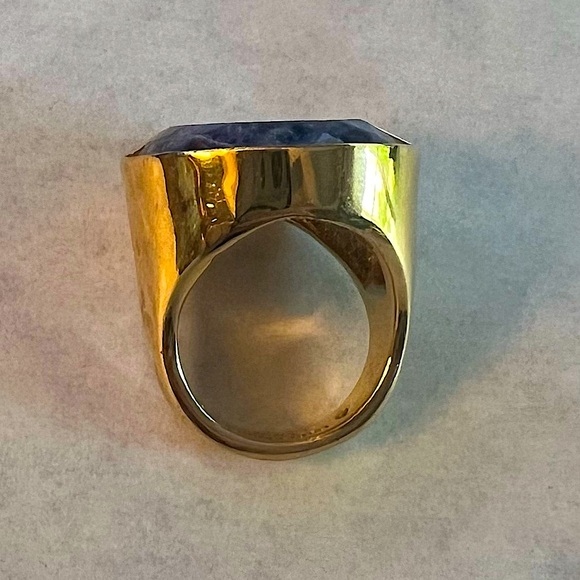 Henri Bendel - Blue Modern Stone Ring Gold- Never worn size 7.5 - Picture 2 of 3